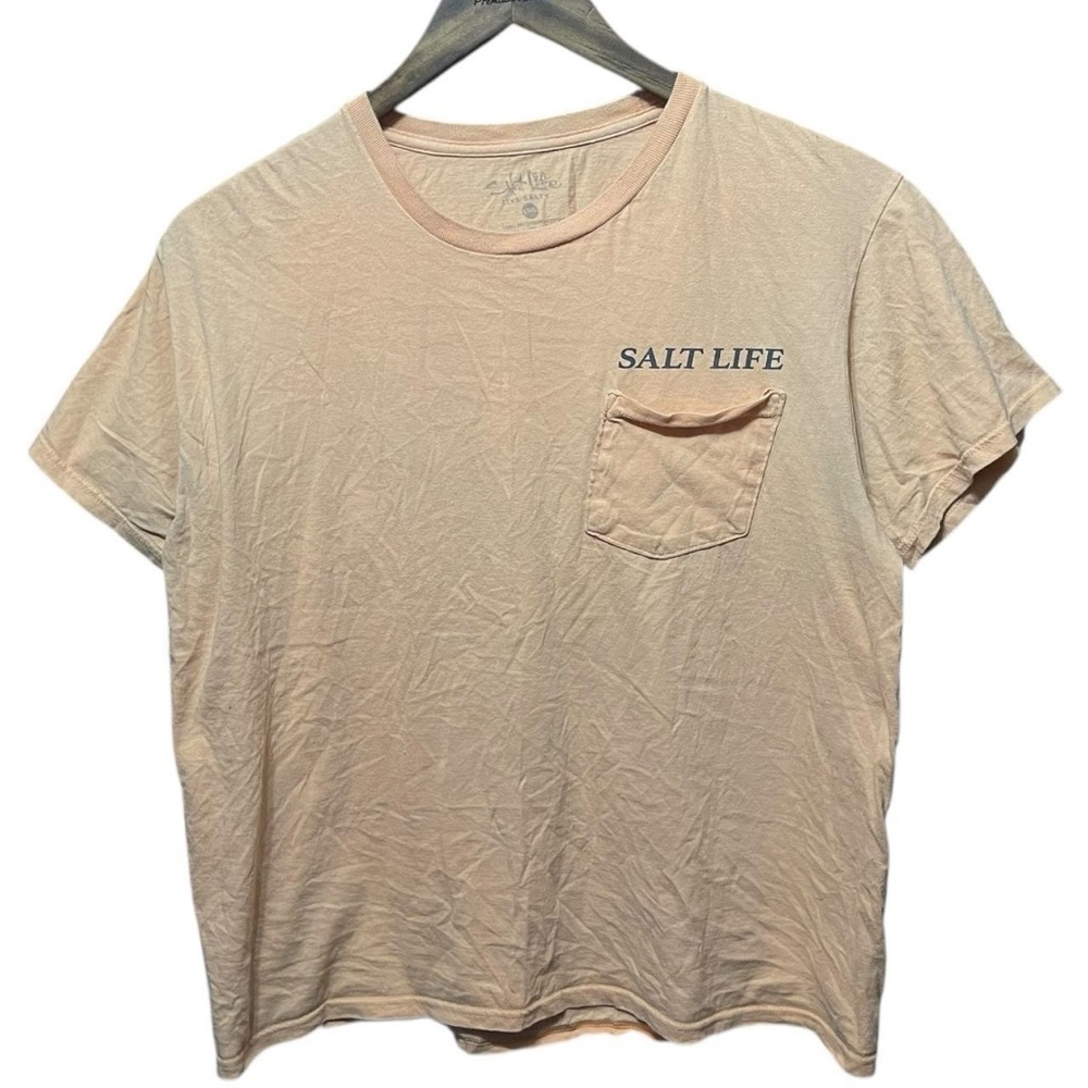 Orange salt life on salt time paradise graphic front pocket outdoors T-Shirt tee